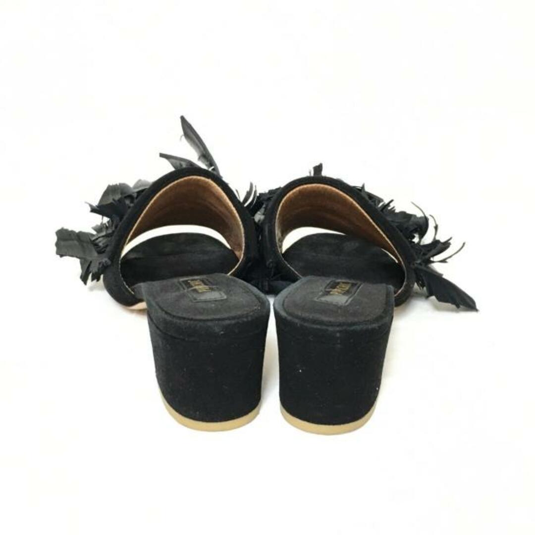 pippichic(ピッピシック) ミュール 36 1/2 レディース - 黒 化学繊維×スエード レディースの靴/シューズ(ミュール)の商品写真