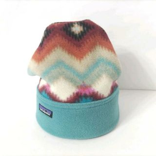 パタゴニア(patagonia)のPatagonia(パタゴニア) ニット帽 S美品  - ブルーグリーン×アイボリー×マルチ ポリエステル(ニット帽/ビーニー)