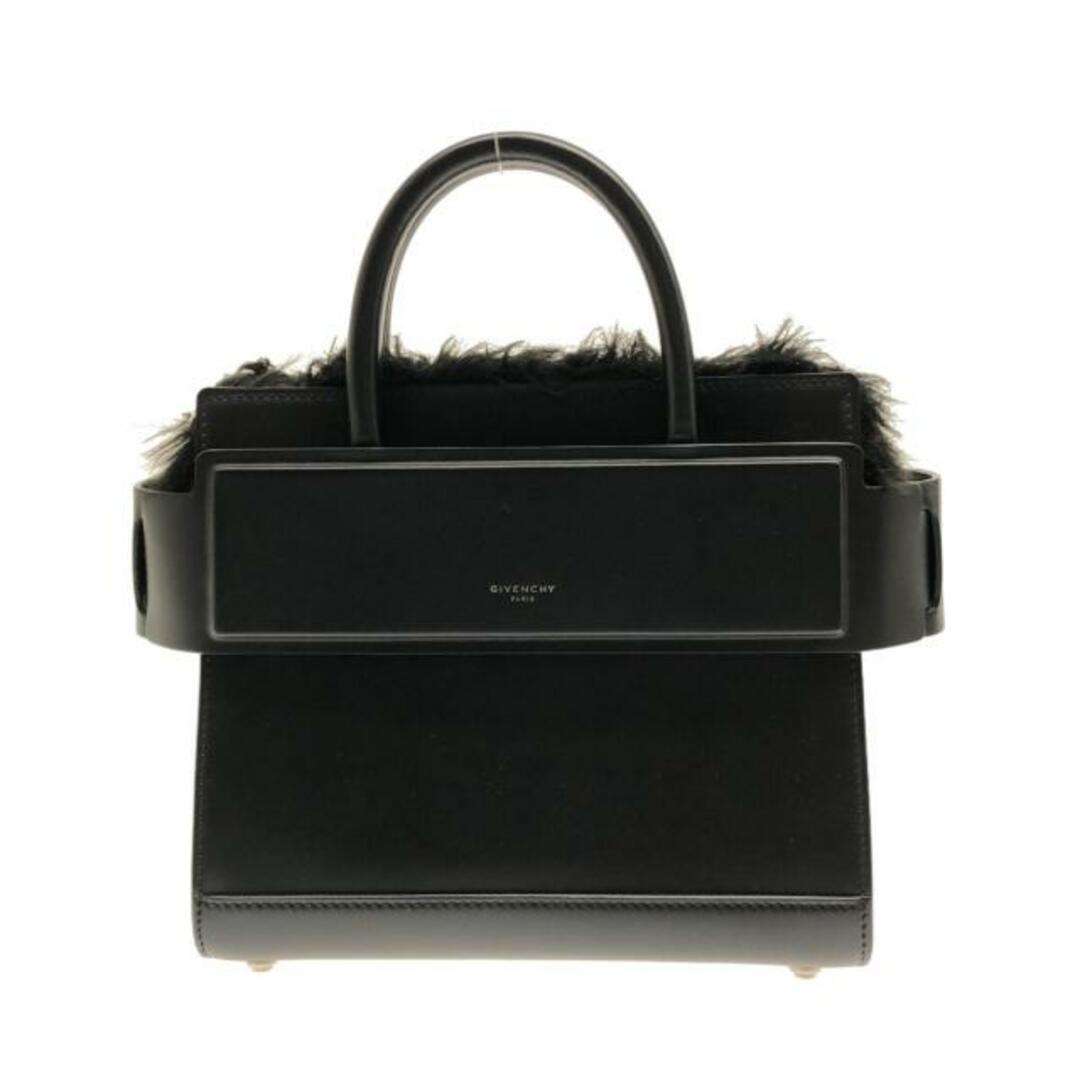 GIVENCHY(ジバンシィ)のGIVENCHY(ジバンシー) トートバッグ美品  ホライゾンミニ 黒 レザー×ファー レディースのバッグ(トートバッグ)の商品写真