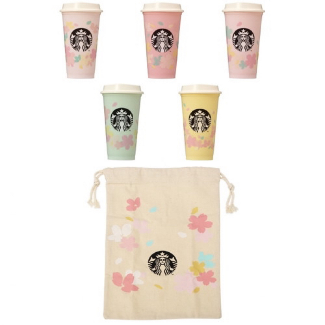 Starbucks Coffee(スターバックスコーヒー)のスターバックス SAKURA2020リユーザブルカップ473ｍlセット＆バッグ インテリア/住まい/日用品のキッチン/食器(グラス/カップ)の商品写真