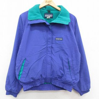 ランズエンド(LANDS’END)の古着 ランズエンド 長袖 ナイロン ジャケット レディース 90年代 90s ワンポイントロゴ 大きいサイズ ラグラン USA製 紫 パープル 内側フリース 23oct16 中古 アウター ウインドブレーカー(ロングコート)