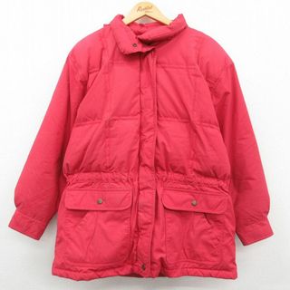 エディーバウアー(Eddie Bauer)の古着 エディーバウアー 長袖 ダウン ジャケット パーカー レディース 90年代 90s 大きいサイズ 赤 レッド 23oct16 中古 アウター ジャンパー ブルゾン(ロングコート)