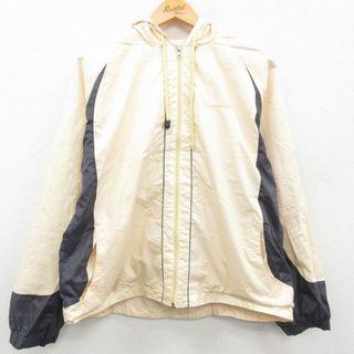 Champion - 古着 チャンピオン champion 長袖 ナイロン ジャケット パーカー レディース 00年代 00s ワンポイントロゴ ツートンカラー ラグラン 白系 ホワイト 23oct19 中古 アウター ウインドブレーカー