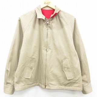 ランズエンド(LANDS’END)の古着 ランズエンド 長袖 ジャケット スイングトップ レディース 90年代 90s リバーシブル ラグラン ベージュ カーキ 内側ウール 23oct19 中古 アウター ジャンパー ブルゾン(ロングコート)