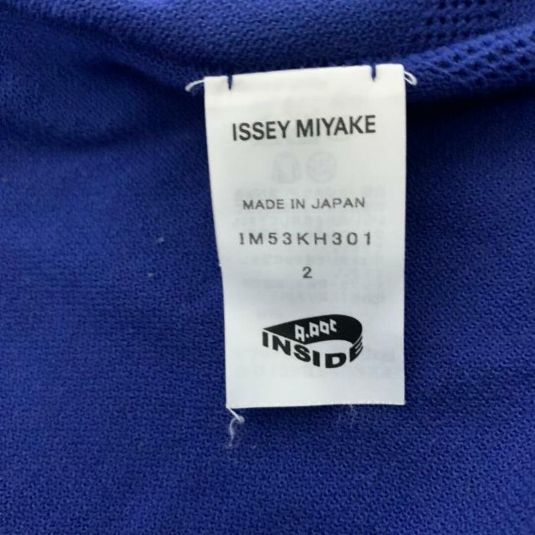 ISSEY MIYAKE(イッセイミヤケ)のISSEYMIYAKE(イッセイミヤケ) ワンピース サイズ2 M レディース美品  - ダークネイビー×ネイビー 七分袖/ミニ/ニット/A.POC INSIDE レディースのワンピース(その他)の商品写真