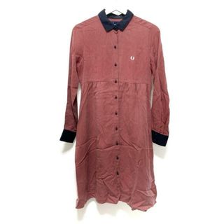 フレッドペリー(FRED PERRY)のFRED PERRY(フレッドペリー) ワンピース サイズ10 L レディース美品  - レッド×黒 レギュラーカラー/長袖/ロング(その他)