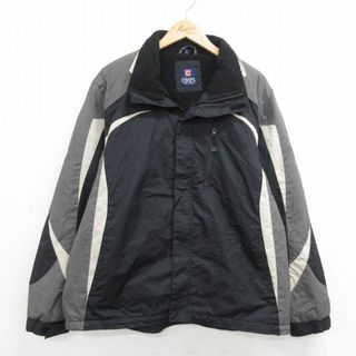 チャップス(CHAPS)のXL★古着 チャップス 長袖 ジャケット メンズ 大きいサイズ 黒他 ブラック 内側フリース 23oct17 中古 アウター(ダッフルコート)