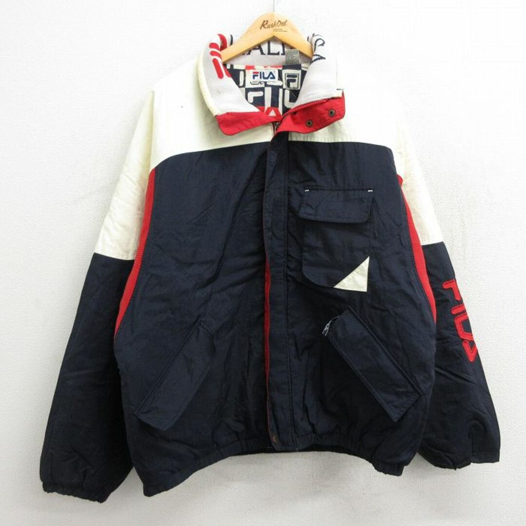 FILA - XL☆古着 フィラ FILA 長袖 ナイロン ジャケット メンズ FILA - XL☆古着 フィラ FILA 長袖 ナイロン ジャケット メンズ