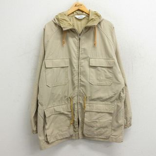 ウールリッチ(WOOLRICH)のL★古着 ウールリッチ WOOLRICH 長袖 ジャケット マウンテン パーカー メンズ 80年代 80s ラグラン ベージュ カーキ 23oct19 中古 アウター(ダッフルコート)