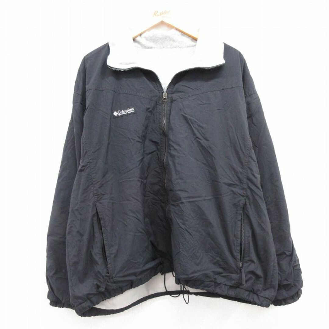 Columbia(コロンビア)のXL★古着 コロンビア COLUMBIA 長袖 ナイロン ジャケット メンズ 大きいサイズ 黒 ブラック 内側フリース 23oct25 中古 アウター メンズのジャケット/アウター(ダッフルコート)の商品写真