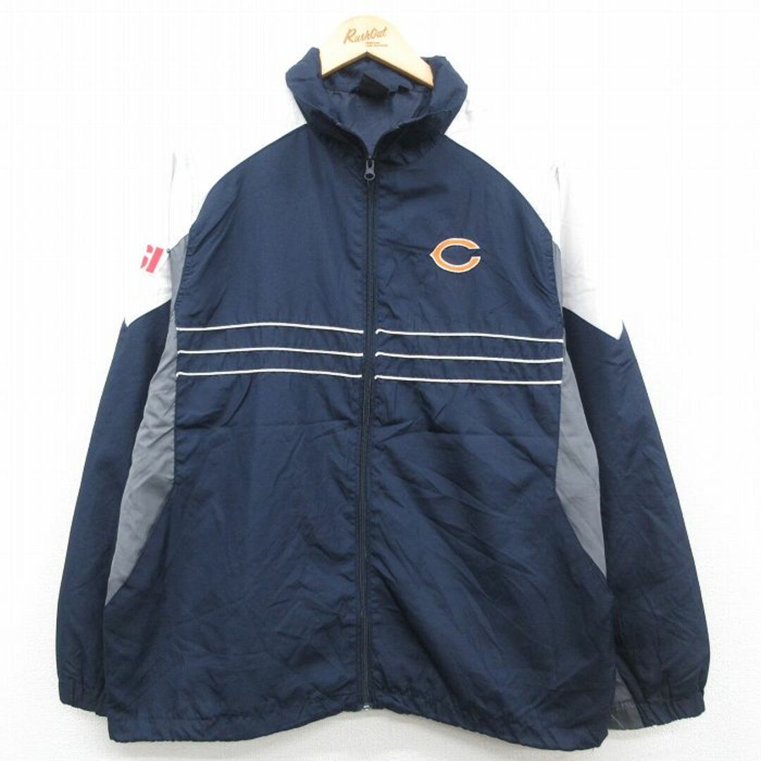 Reebok(リーボック)のXL★古着 リーボック REEBOK 長袖 ジャケット メンズ 00年代 00s NFL シカゴベアーズ ツートンカラー 紺他 ネイビー アメフト スーパーボウル 23oct18 中古 アウター ジャンパー ブルゾン メンズのジャケット/アウター(ダッフルコート)の商品写真