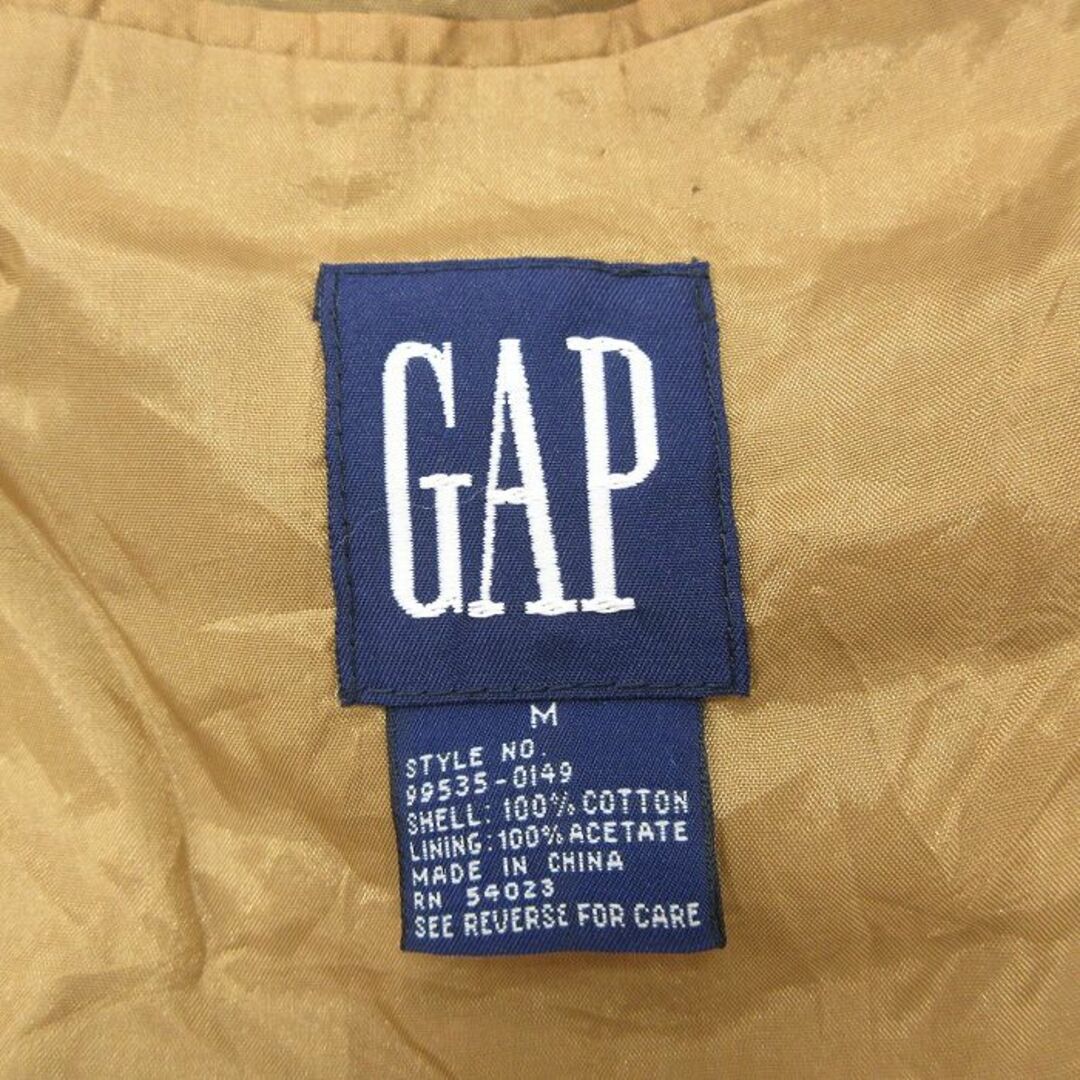 GAP(ギャップ)のL★古着 ギャップ GAP 長袖 テーラード ジャケット メンズ 90年代 90s ロング丈 コットン 黄 イエロー チェック 23oct16 中古 アウター メンズのジャケット/アウター(ダッフルコート)の商品写真