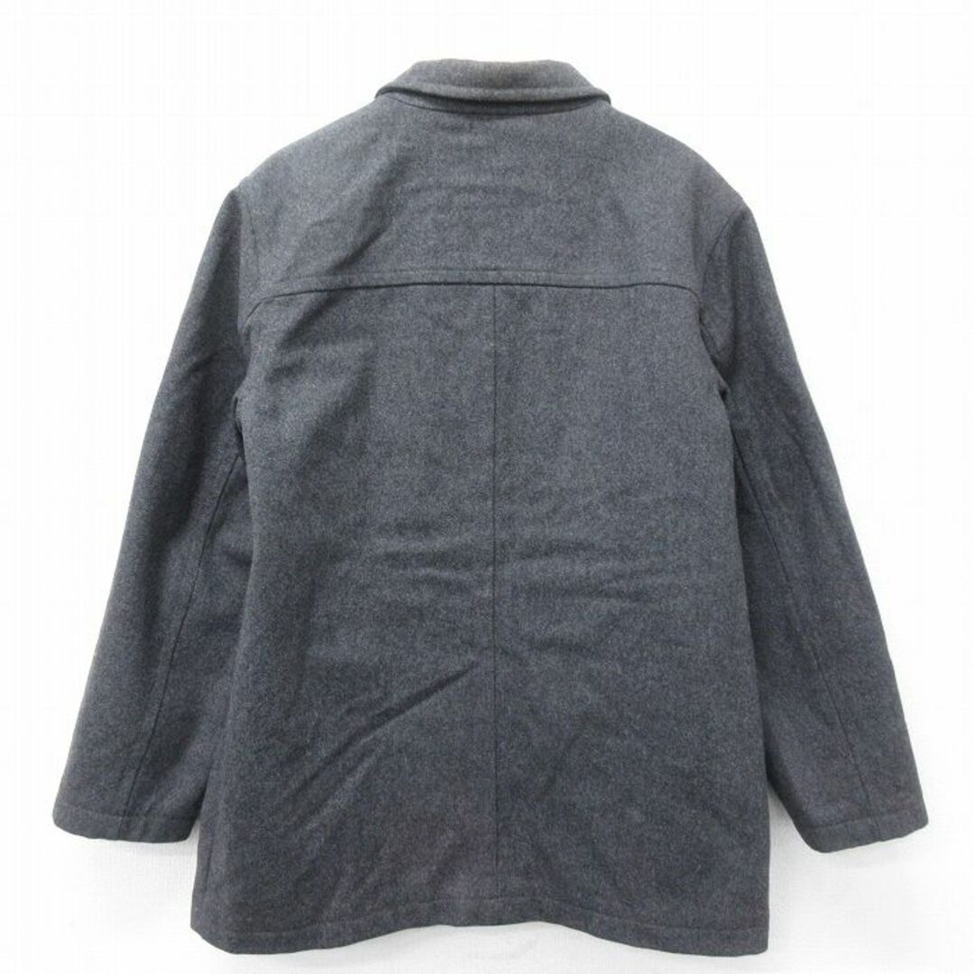 J.Crew(ジェイクルー)のXL★古着 ジェイクルー J.CREW 長袖 ウール ジャケット メンズ 00年代 00s ロング丈 濃グレー 内側キルティング 23oct18 中古 アウター メンズのジャケット/アウター(ダッフルコート)の商品写真