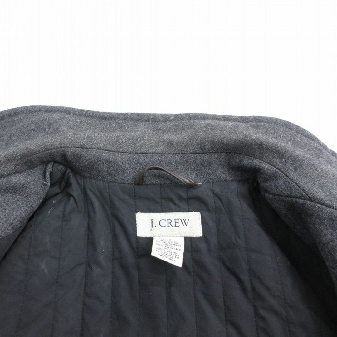 J.Crew(ジェイクルー)のXL★古着 ジェイクルー J.CREW 長袖 ウール ジャケット メンズ 00年代 00s ロング丈 濃グレー 内側キルティング 23oct18 中古 アウター メンズのジャケット/アウター(ダッフルコート)の商品写真