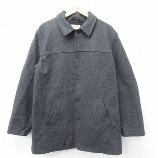 ジェイクルー(J.Crew)のXL★古着 ジェイクルー J.CREW 長袖 ウール ジャケット メンズ 00年代 00s ロング丈 濃グレー 内側キルティング 23oct18 中古 アウター(ダッフルコート)