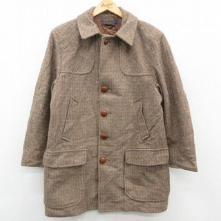 ペンドルトン(PENDLETON)のL★古着 ペンドルトン PENDLETON 長袖 ウール ジャケット コート メンズ 80年代 80s ロング丈 ベージュ系他 カーキ 【spe】 23oct25 中古 アウター(ダッフルコート)