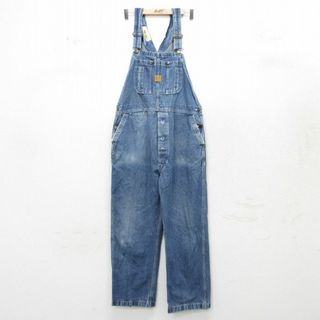 ラングラー(Wrangler)のW38★古着 ビッグベン BIG BEN ラングラー Wrangler オーバーオール メンズ 80年代 80s USA製 紺 ネイビー デニム 23oct20 中古 ボトムス(サロペット/オーバーオール)