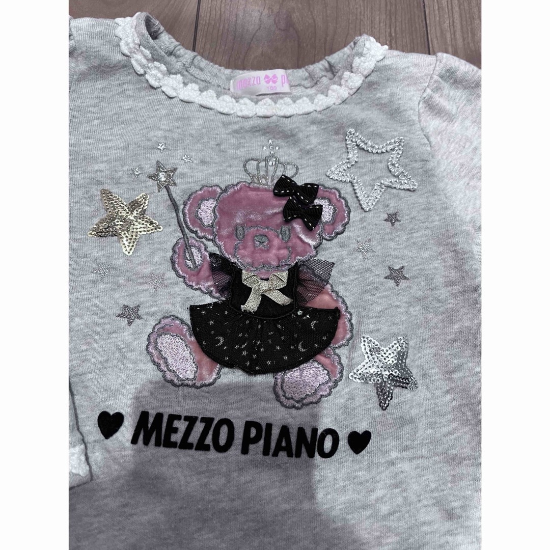 mezzo piano(メゾピアノ)のメゾピアノ　グレー　クマさんワンピース キッズ/ベビー/マタニティのキッズ服女の子用(90cm~)(ワンピース)の商品写真