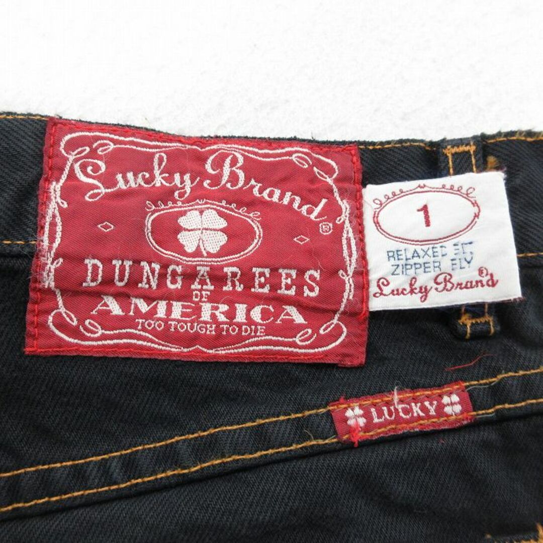 Lucky Brand(ラッキーブランド)のW31★古着 ラッキーブランド Lucky Brand ジーンズ メンズ 90年代 90s コットン USA製 黒 ブラック デニム 23oct21 中古 ボトムス ジーパン Gパン ロング パンツ メンズのパンツ(ワークパンツ/カーゴパンツ)の商品写真