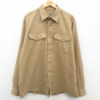 エルエルビーン(L.L.Bean)のXL★古着 エルエルビーン LLBEAN 長袖 ブランド シャツ メンズ 00年代 00s 大きいサイズ ロング丈 ベージュ カーキ 23oct18 中古 トップス(シャツ)