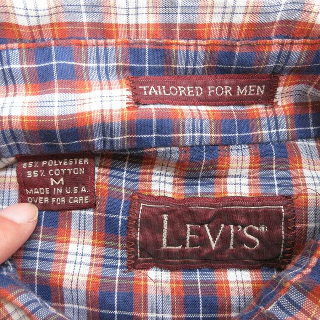 Levi's(リーバイス)のM★古着 リーバイス Levis 長袖 ブランド ウエスタン シャツ メンズ 90年代 90s USA製 紺他 ネイビー チェック 23oct20 中古 トップス メンズのトップス(シャツ)の商品写真