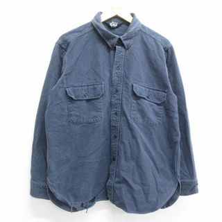 ウールリッチ(WOOLRICH)のXL★古着 ウールリッチ WOOLRICH 長袖 ヘビー フランネル シャツ メンズ 90年代 90s 紺 ネイビー 23oct16 中古 トップス(シャツ)