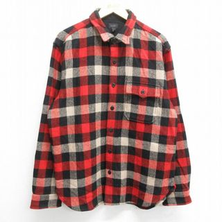 ジェイクルー(J.Crew)のXL★古着 ジェイクルー J.CREW 長袖 ウール シャツ メンズ 赤他 レッド チェック 23oct20 中古 トップス(シャツ)