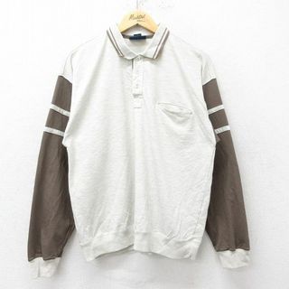 タウンクラフト(TOWNCRAFT)のM★古着 タウンクラフト 長袖 トップス メンズ 90年代 90s ツートンカラー 薄グレー 霜降り他 23oct25 中古(シャツ)