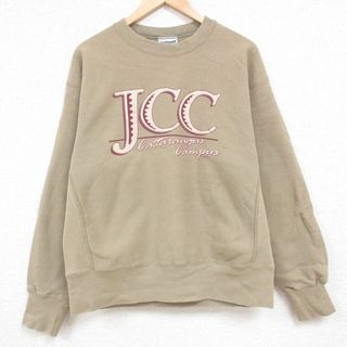 リー(Lee)のXL★古着 リー Lee 長袖 スウェット メンズ 00年代 00s JCC クルーネック ベージュ カーキ 23oct19 中古 スエット トレーナー トップス(パーカー)