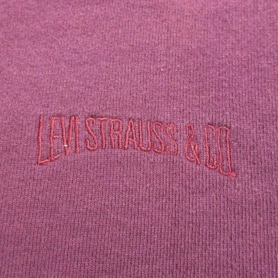 Levi's(リーバイス)のXL★古着 リーバイス Levis 長袖 スウェット メンズ 90年代 90s ワンポイントロゴ 大きいサイズ クルーネック USA製 エンジ 23oct18 中古 スエット トレーナー トップス メンズのトップス(パーカー)の商品写真