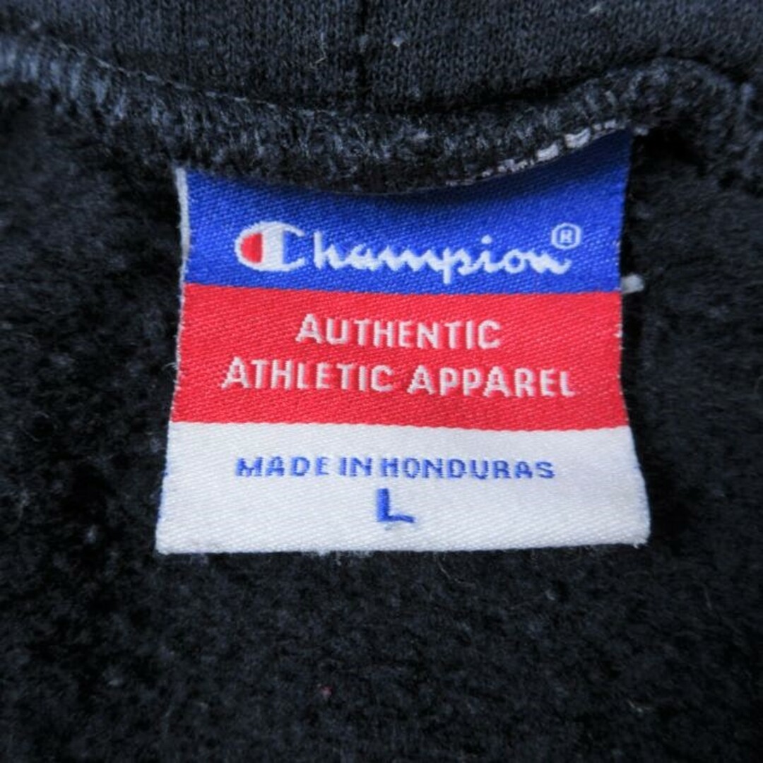 Champion(チャンピオン)のL★古着 チャンピオン Champion 長袖 スウェット パーカー メンズ 00年代 00s TOREDO 黒 ブラック 23oct20 中古 スエット トレーナー トップス メンズのトップス(パーカー)の商品写真