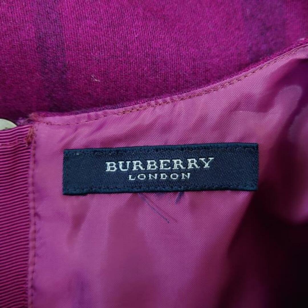 Burberry LONDON(バーバリーロンドン) ワンピース レディース - パープル×ダークネイビー クルーネック/半袖/ひざ丈/チェック柄 レディースのワンピース(その他)の商品写真