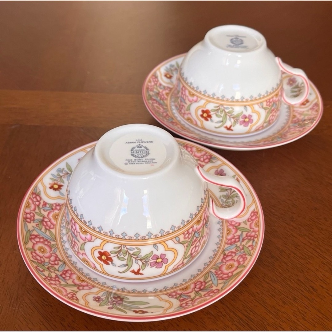 MINTON - 【美品】英国製 ミントン☆アジアンフラワー☆C/S ペア MINTON - 【美品】英国製 ミントン☆アジアンフラワー☆C/S ペア