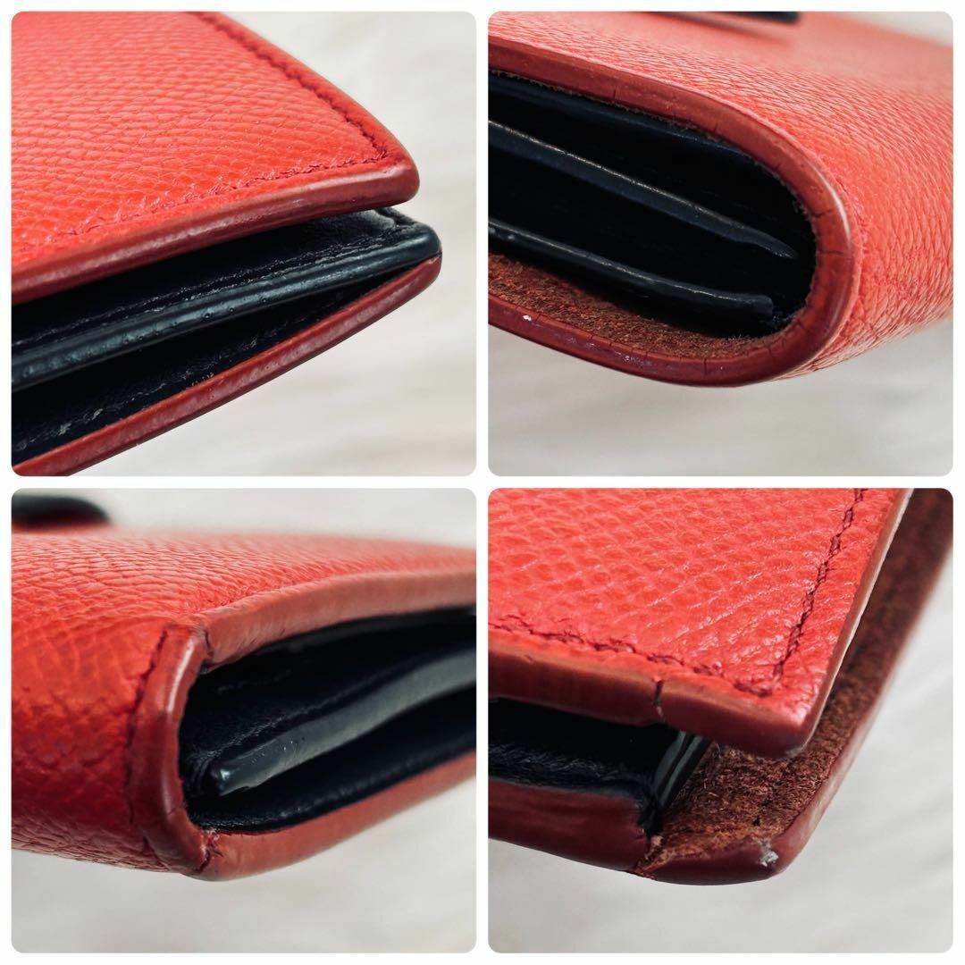 celine(セリーヌ)のCELINE セリーヌ ストラップ ウォレット 財布 バイカラー 赤 レッド レディースのファッション小物(財布)の商品写真