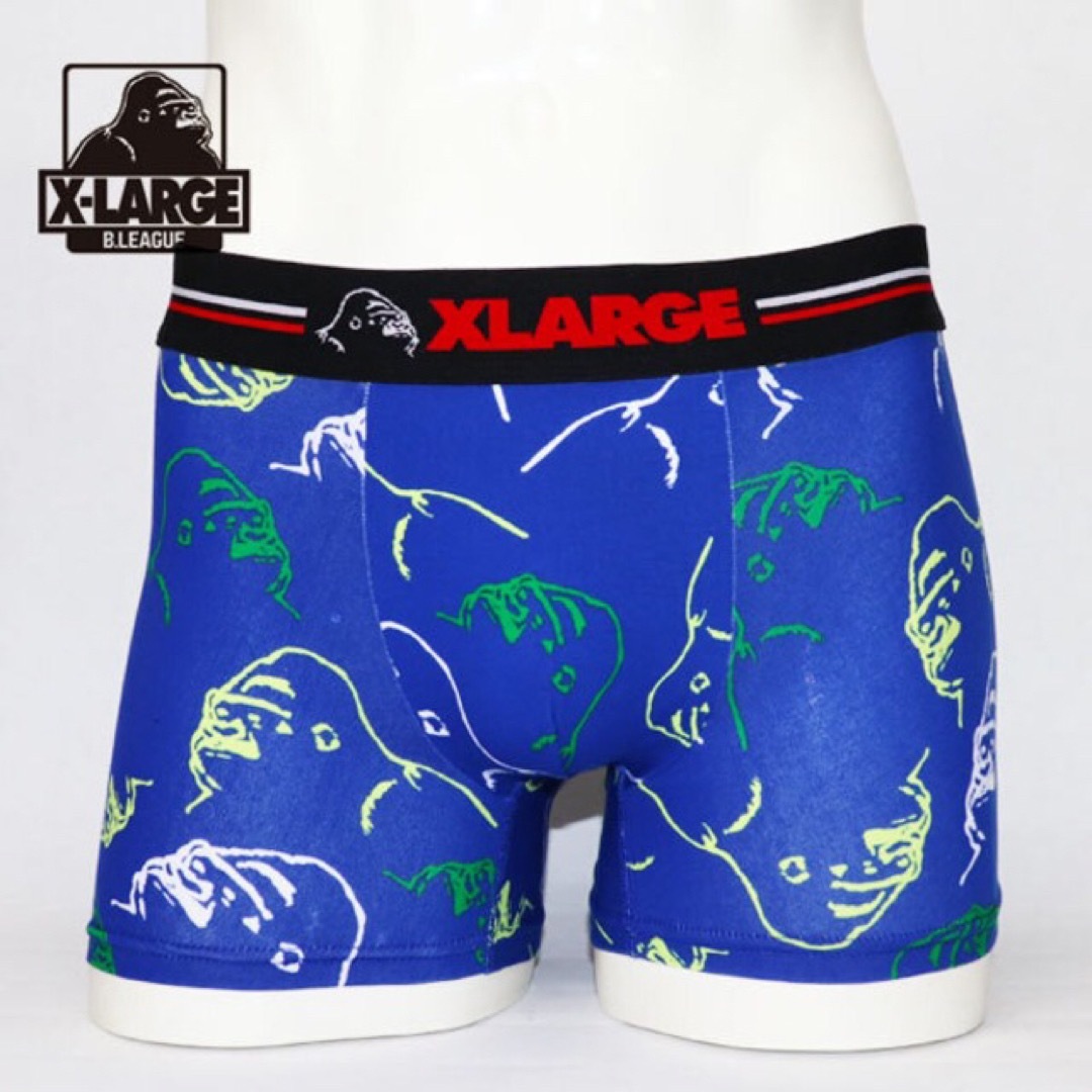 XLARGE(エクストララージ)の【XLARGE】XL_ランダムゴリラ BLUE メンズ コットン ボクサーパンツ メンズのアンダーウェア(ボクサーパンツ)の商品写真