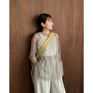 クラネ(CLANE)の最安値✨CLANE/クラネ💖WIDE MESH TOPS ベージュ　1サイズ(カットソー(長袖/七分))