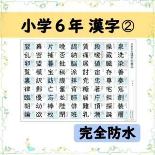 【小学６年生の漢字表［２］】完全防水！お風呂ポスターにも◎音読み・訓読みも掲載♪(お風呂のおもちゃ)