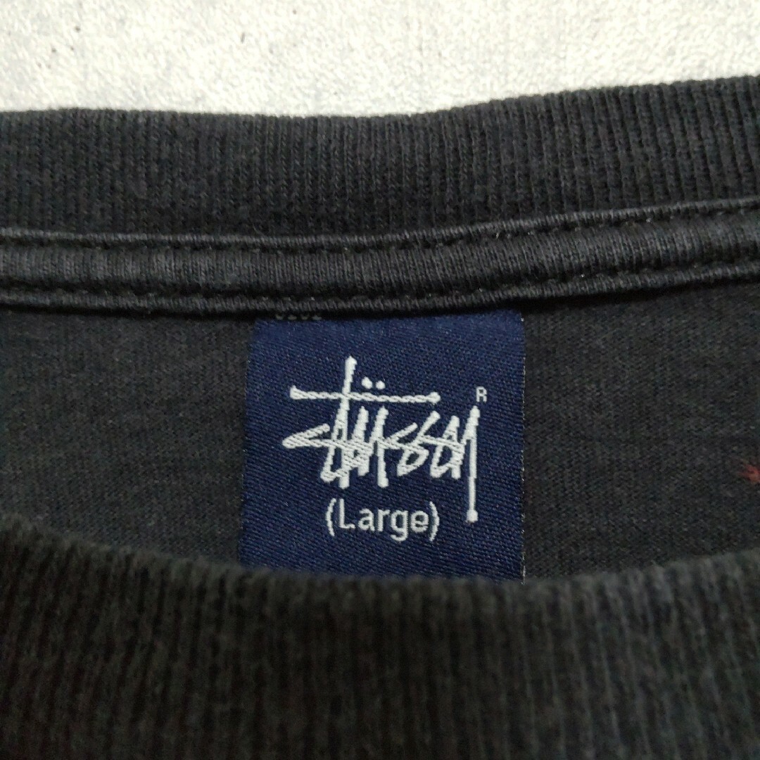 STUSSY(ステューシー)のSTUSSY ステューシー  長袖Tシャ ブラック L 紺タグ ゴールドフォント メンズのトップス(Tシャツ/カットソー(七分/長袖))の商品写真