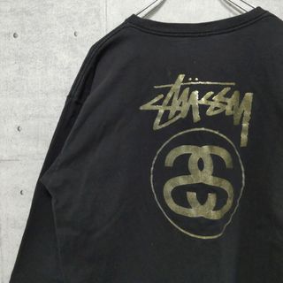 ステューシー(STUSSY)のSTUSSY ステューシー  長袖Tシャ ブラック L 紺タグ ゴールドフォント(Tシャツ/カットソー(七分/長袖))