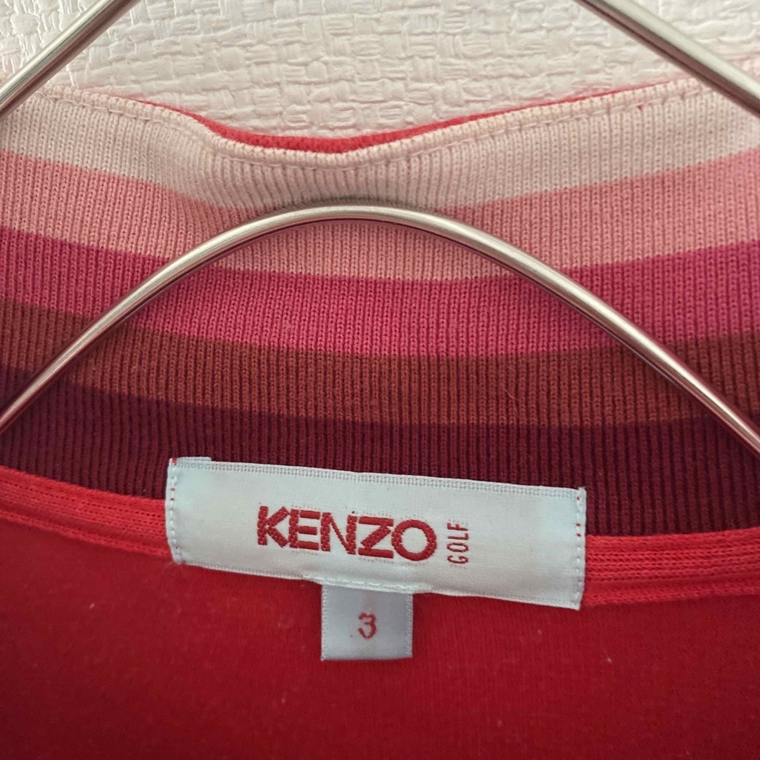 KENZO(ケンゾー)の90sKENZOケンゾーハーフジップロンtシャツメンズ長袖レッド赤m メンズのトップス(Tシャツ/カットソー(七分/長袖))の商品写真