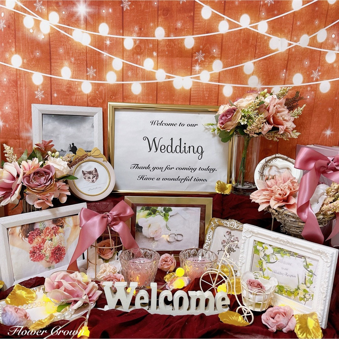 受注製作 No.1450 ウェルカムスペース 結婚式 まとめ売り セットロココ ハンドメイドのウェディング(ウェルカムボード)の商品写真