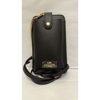 コーチ(COACH)のCOACHスマホショルダーバッグ　ブラック(ショルダーバッグ)