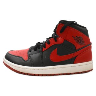 ナイキ(NIKE)のNIKE ナイキ AIR JORDAN 1 MID BRED エアジョーダン1 ブレッド ミッドカットスニーカー ブラック/レッド US8.5/26.5cm 554724-074(スニーカー)