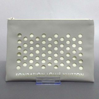 ルイヴィトン(LOUIS VUITTON)のLOUIS VUITTON(ルイヴィトン) ポーチ美品  - ライトグレー×アイボリー FONDATION LOUIS VUITTON/ルイヴィトン美術館限定 リサイクルコットン×リサイクルポリウレタン(ポーチ)