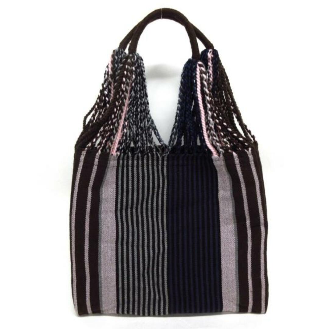 Marni(マルニ)のMARNI(マルニ) トートバッグ美品  ハンモックバッグ SHMH0009A0 ブルー×グレー×マルチ ストライプ ポリエステル×レザー  レディースのバッグ(トートバッグ)の商品写真