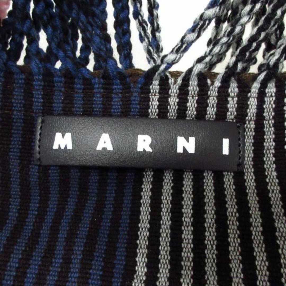 Marni(マルニ)のMARNI(マルニ) トートバッグ美品  ハンモックバッグ SHMH0009A0 ブルー×グレー×マルチ ストライプ ポリエステル×レザー  レディースのバッグ(トートバッグ)の商品写真