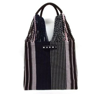 Marni - MARNI(マルニ) トートバッグ美品  ハンモックバッグ SHMH0009A0 ブルー×グレー×マルチ ストライプ ポリエステル×レザー 