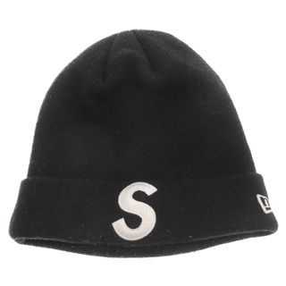 シュプリーム(Supreme)のSUPREME シュプリーム 17AW×NEW ERA New Era S Logo Beanie ニューエラSロゴビーニー キャップ ニット帽 ブラック(ニット帽/ビーニー)