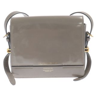 バーバリー(BURBERRY)のBURBERRY バーバリー Small Leather Grace Bag パテントレザー ショルダーバッグ エナメル グレー レディース(ショルダーバッグ)