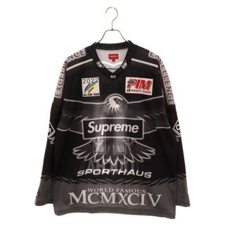 シュプリーム(Supreme)のSUPREME シュプリーム 22SS Eagle Moto Jersey イーグルプリント ロングスリーブカットソー 長袖Tシャツ ブラック(Tシャツ/カットソー(七分/長袖))